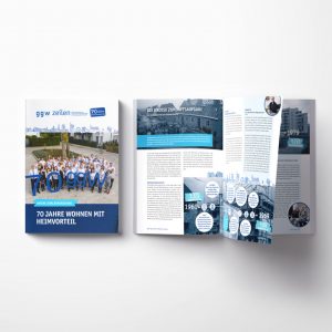Titel und Innenseite des ggw-Jubiläumsmagazins