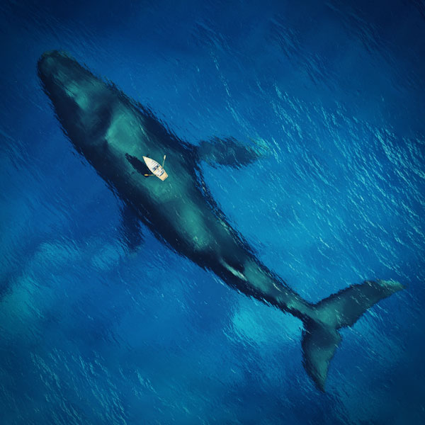 Metapher Denkmuster: Wal und Boot