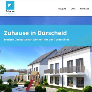 Projektwebsite für Neubau "Zuhause in Dürscheid"