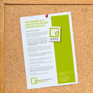 Hausaushang für Aufräum-Aktion