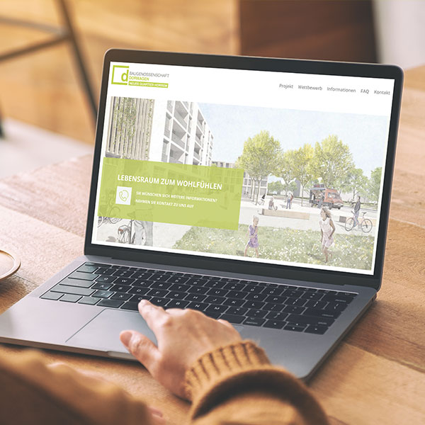 So sieht die Projektwebsite auf einem Laptop